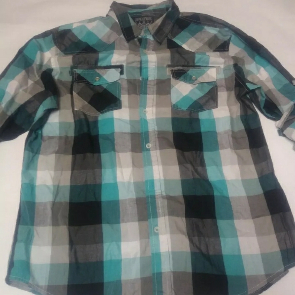 Straight Faded mens Large long sleeve button front